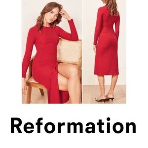 REFORMATION Piazza Ribbed Dress NWOT